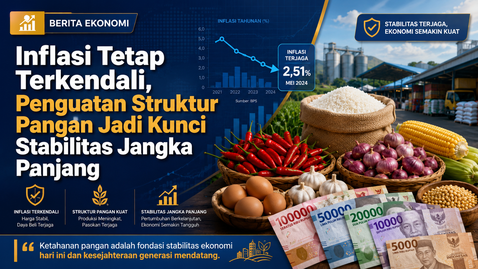 Inflasi Tetap Terkendali, Penguatan Struktur Pangan Jadi Kunci Stabilitas Jangka Panjang